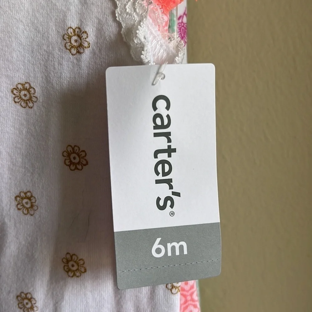 CARTER’s LITTLE BABY BASICS BODYSUIT GIRLS RUFFLE SIZE 6 months New with tags
